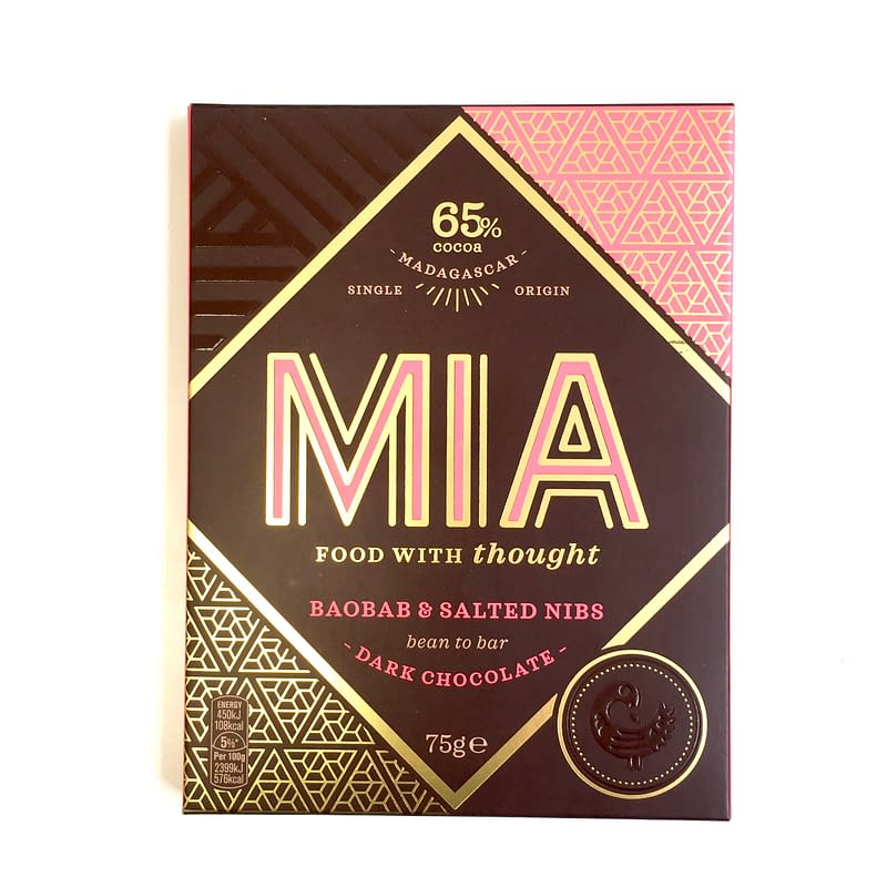 MIA 65 Dark Chocolate with Baobab & Salted Nibs Cocoa Runners