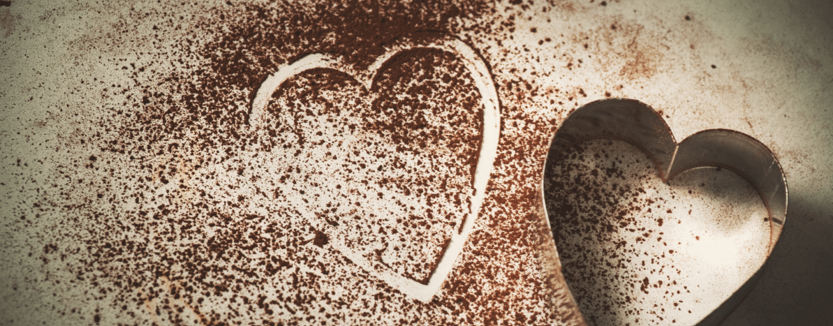 cocoa powder heart