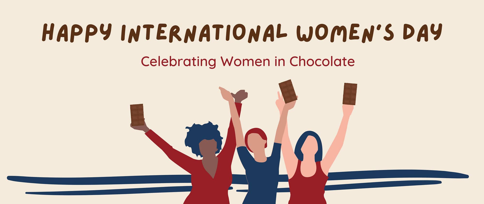 happy international women's day chocolate banner