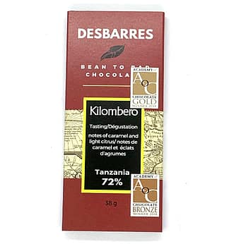 DesBarres -  Kilombero, Tanzania 72% Dark Chocolate