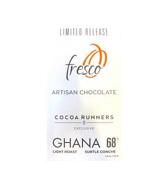 Fresco - 260 Ghana, ABOCFA, Light Roast Subtle Conche 68% | Cocoa Runners Exclusive
