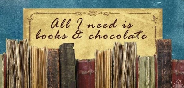 "all i need is books and chocolate2 illustration