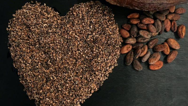 cocao nibs heart