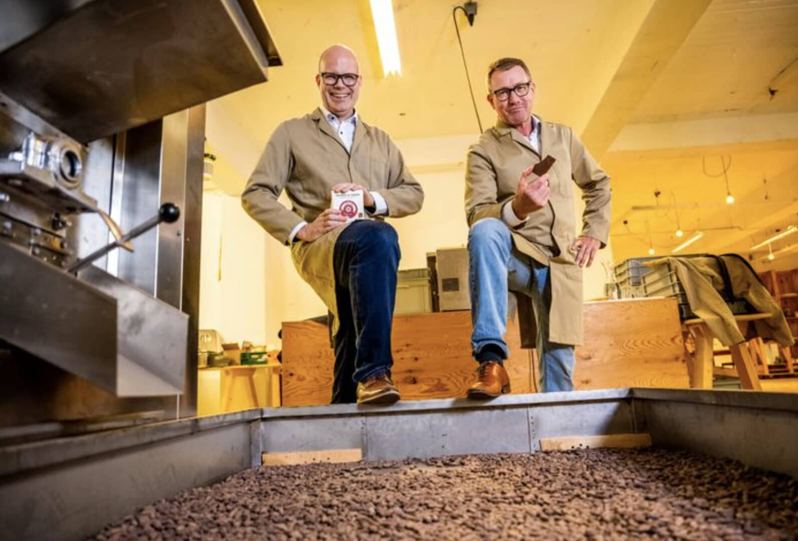 Co-founders, Ewald and Jan Willem at their Chocolate Factory in Rotterdam