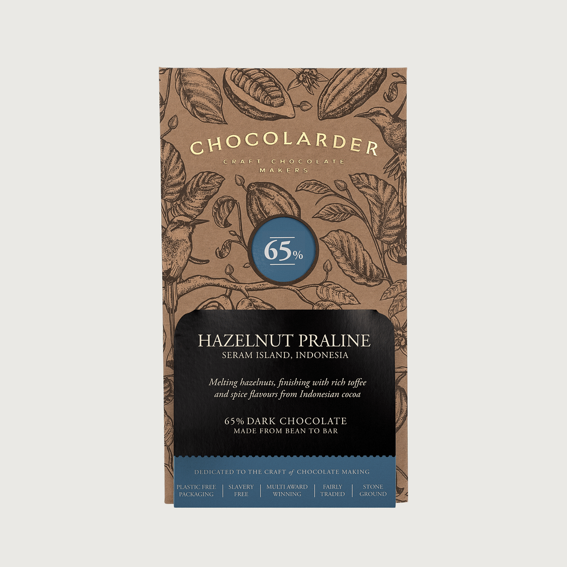 Chocolarder - Hazelnut Praline, Indonesia, Dark 65%
