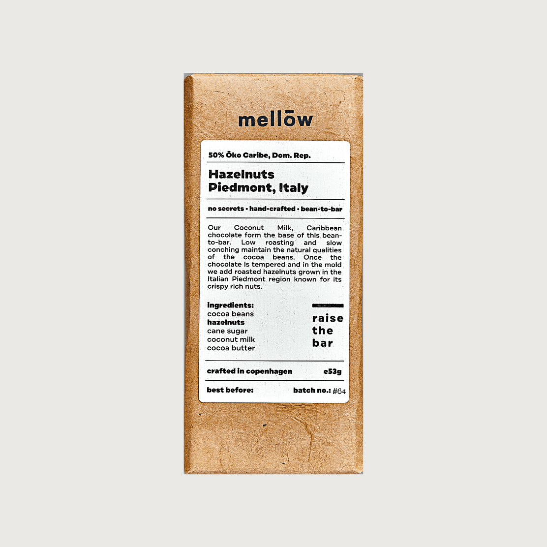 Mellow - Öko Caribe, Dominican Republic, 50% Coconut Milk with Hazelnuts