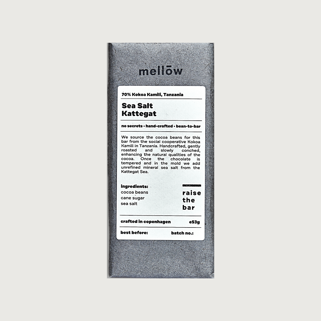Mellow - Kokoa Kamili, Tanzania, 70% Dark with Sea Salt