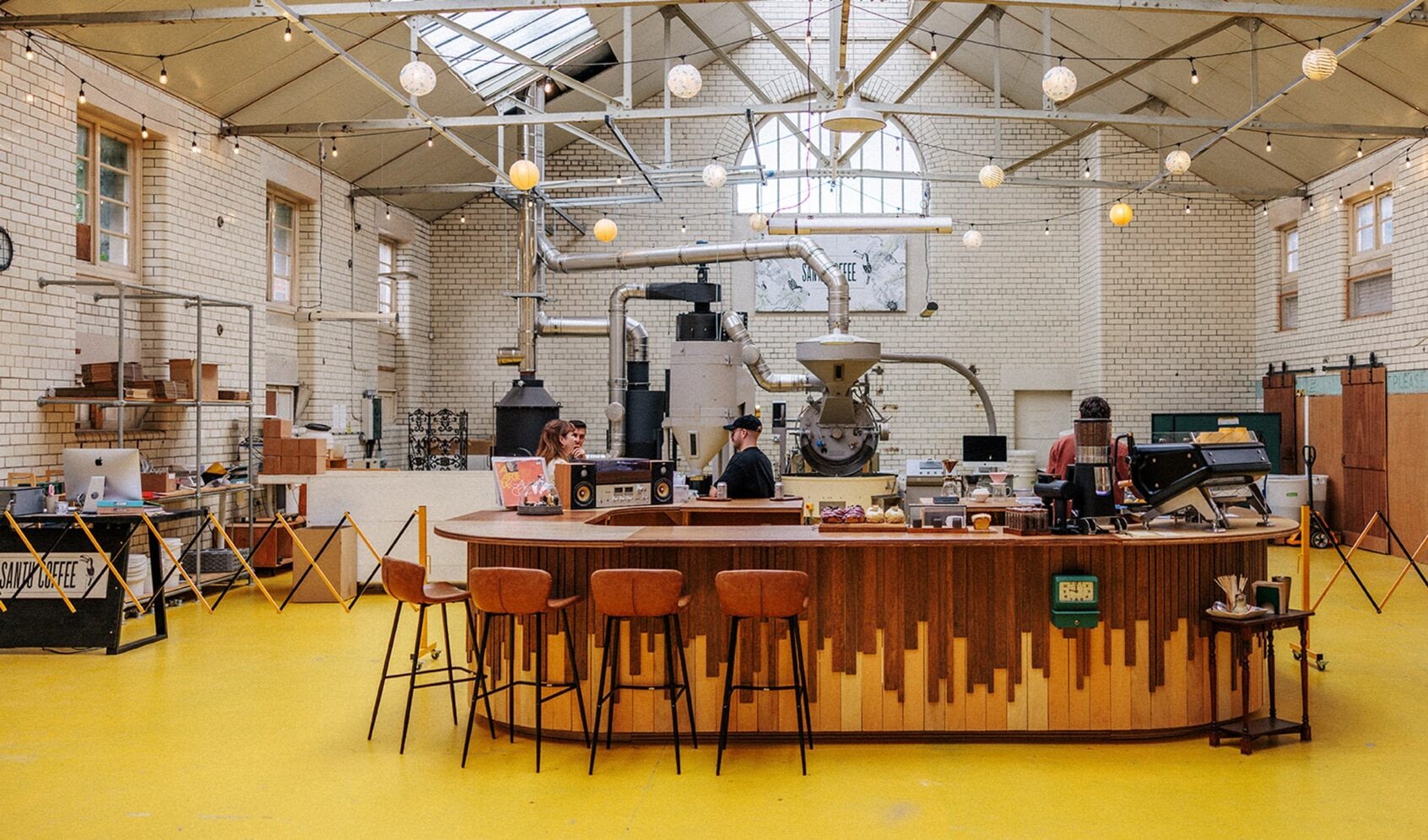 Inside the Santu Coffee Roastery in Edinburgh