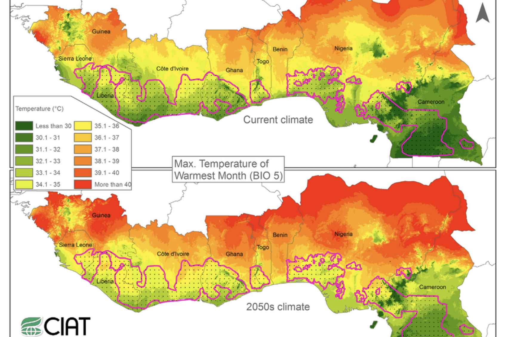 A graph showing the predicted climate in 2050s West Africa