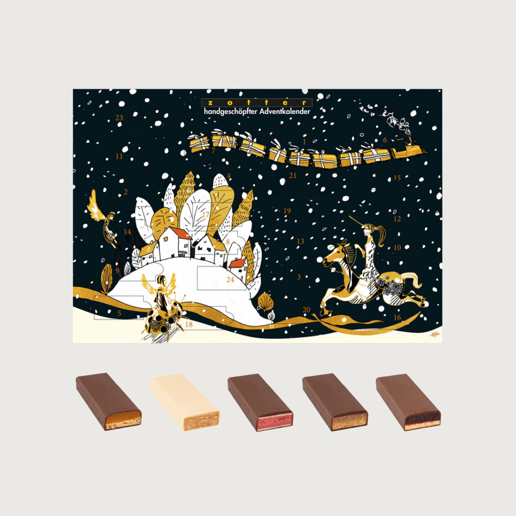 Zotter Handscooped Advent Calendar Cocoa Runners