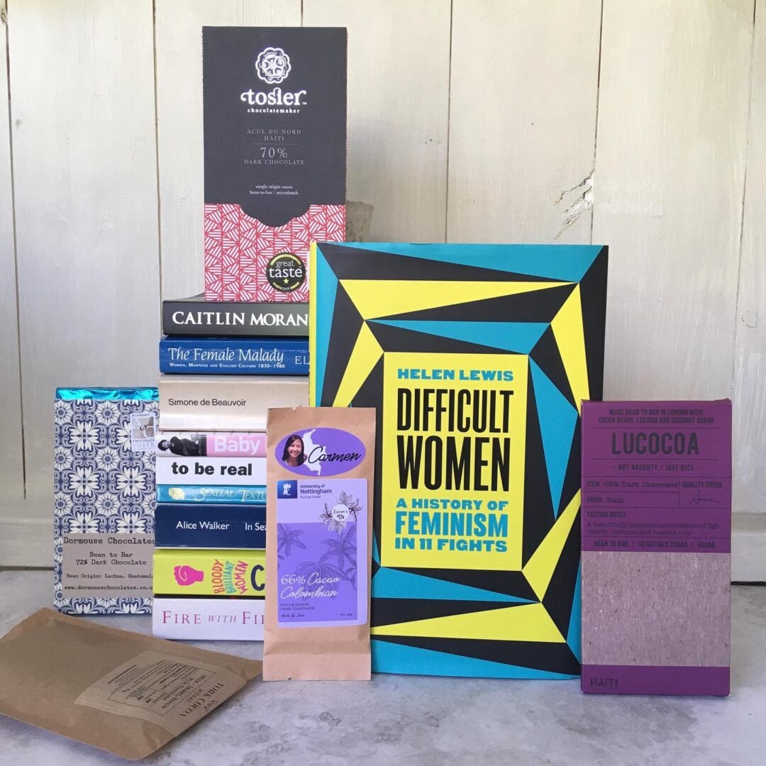 books and chocolate bars