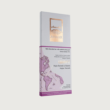 ChocoMe - Choroni, Venezuela, Dark 72% with Candied Iyokan Peel