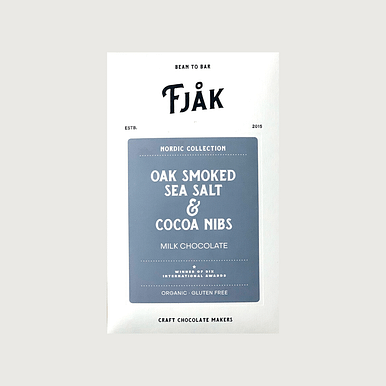 Fjak - Dominican Republic, Milk 45% with Oak Smoked Salt and Nibs