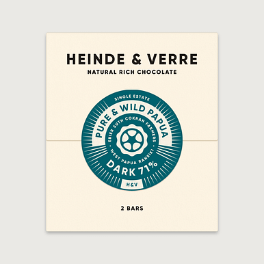 Heinde & Verre - Pure and Wild Papua, 71% Dark Chocolate