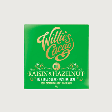 Willie's Cacao - Raisin & Hazelnut, 100%