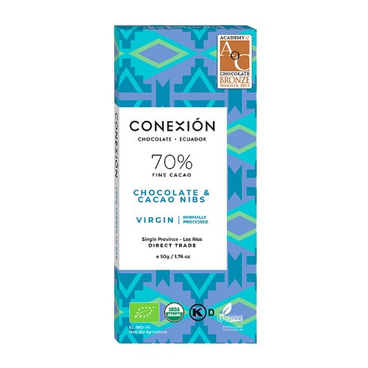 Conexion - Ecuador, Virgin Roast Dark 70% with Cocoa Nibs
