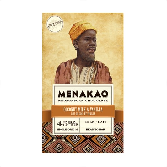 Menakao - Milk Chocolate with Coconut Milk and Vanilla (Carton of 12)