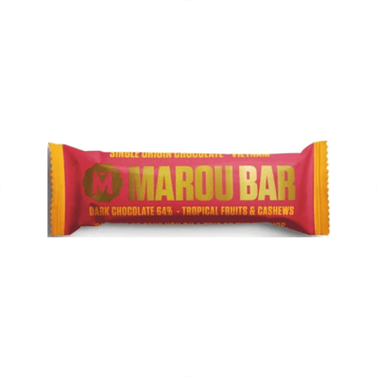 Marou - Tropical Fruits & Cashews, Dark Chocolate 64% (Snack Bar)