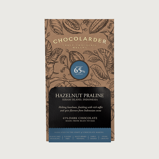 Chocolarder - Hazelnut Praline, Indonesia, Dark 65%