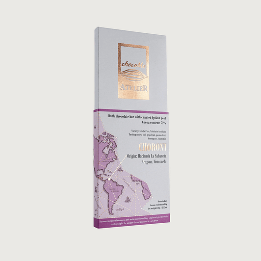 ChocoMe - Choroni, Venezuela, Dark 72% with Candied Iyokan Peel