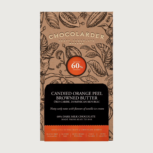 Chocolarder - Candied Orange Peel, Browned Butter, Milk 60%