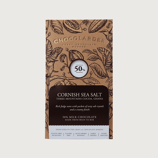 Chocolarder - Three Mountains, Ghana, Milk 50% with Cornish Sea Salt