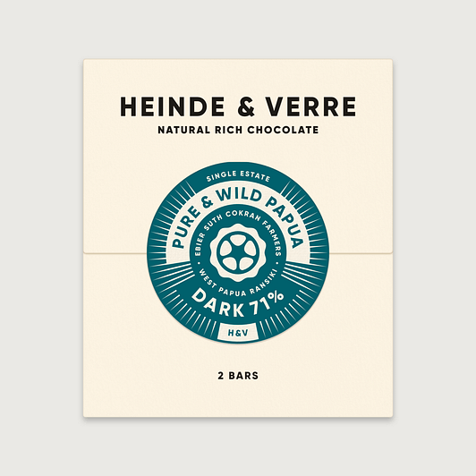 Heinde & Verre - Pure and Wild Papua, 71% Dark Chocolate