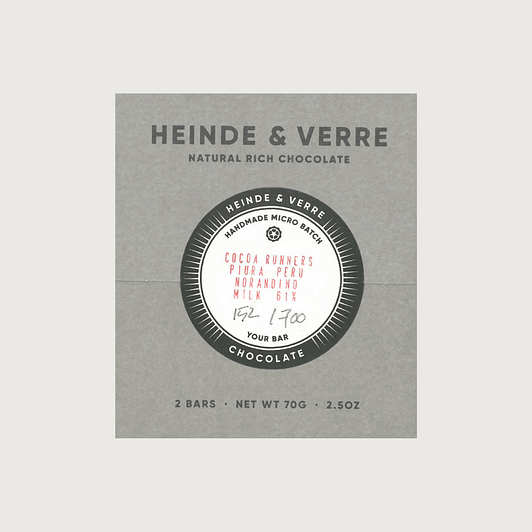 Heinde & Verre - Piura, Peru Dark Milk 61%
