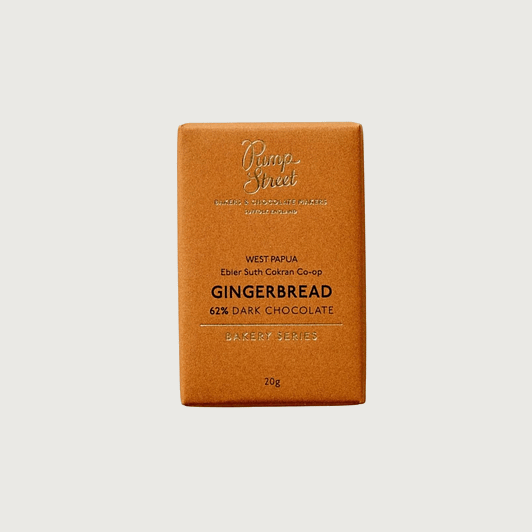 Pump Street Chocolate – Gingerbread, Dark 62% (20g Taster Bar)