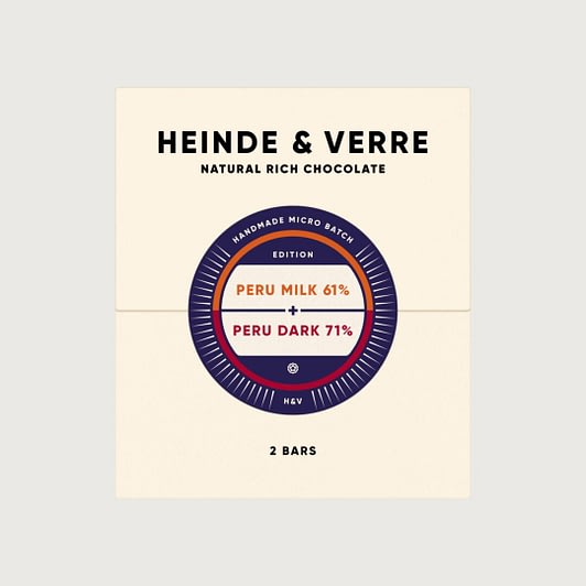 Heinde & Verre - Piura, Peru, Milk 61% and Dark 71%
