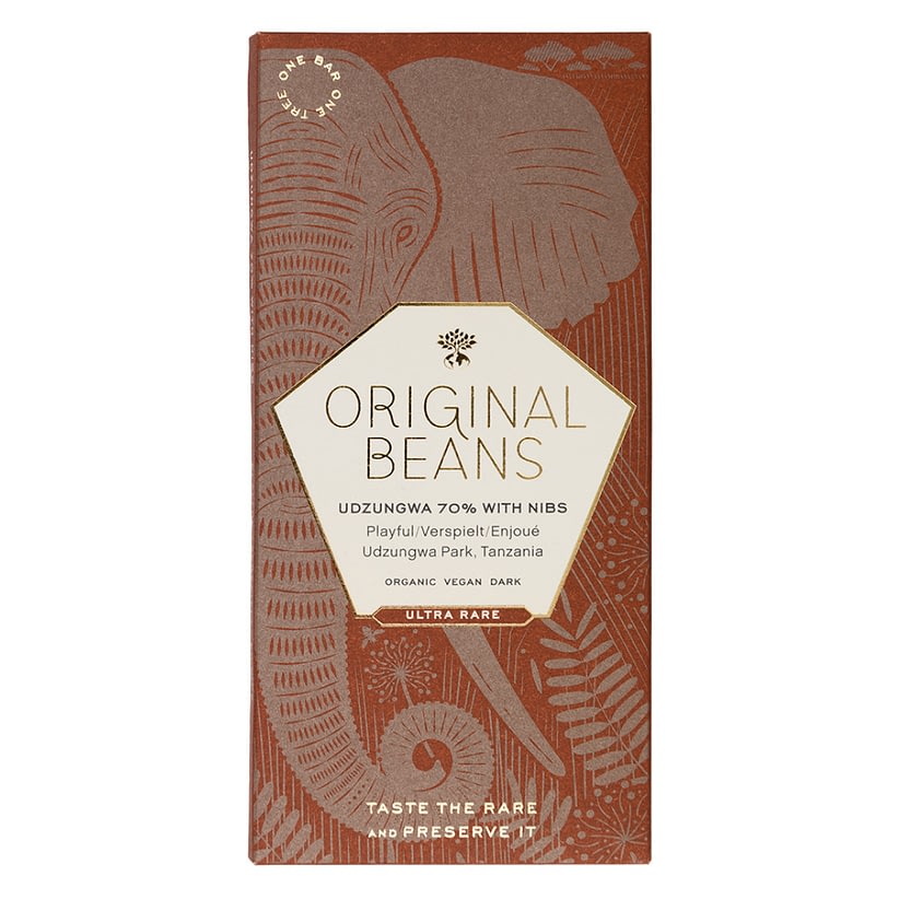 Original Beans - Cru Udzungwa, Tanzania with Nibs (Carton of 13)