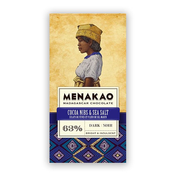 Menakao - Dark Chocolate 63% with Cocoa Nibs & Sea Salt