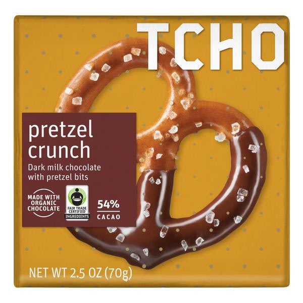 TCHO - 54% Dark Milk Chocolate with Pretzel Crunch