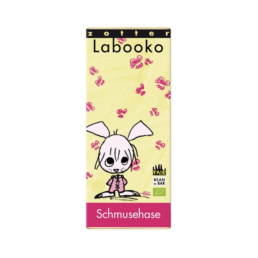 Zotter -"Cuddly Bunny" - 35% Panama Milk Chocolate and Strawberry