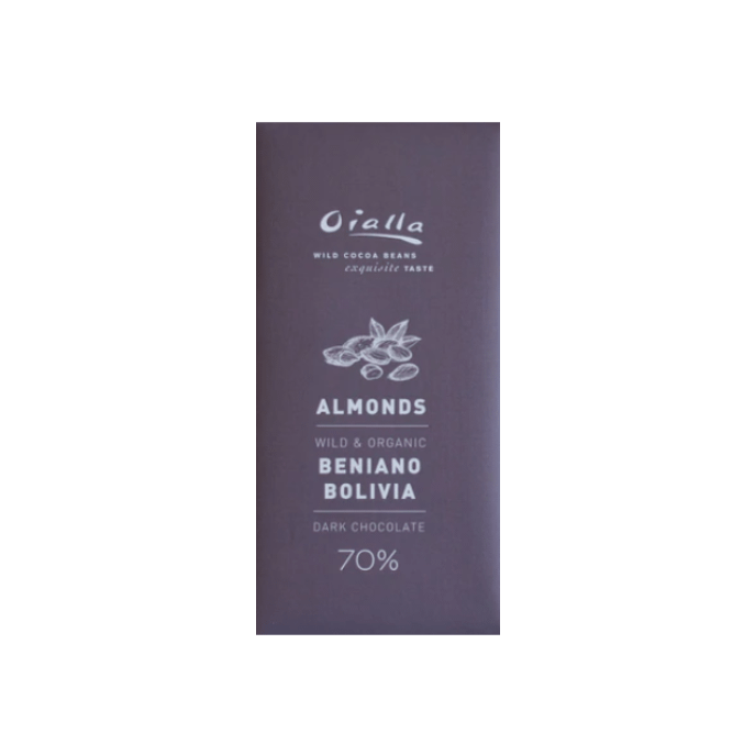 Oialla - Beniano, Bolivia, Dark 70% with Almonds (Carton of 15)