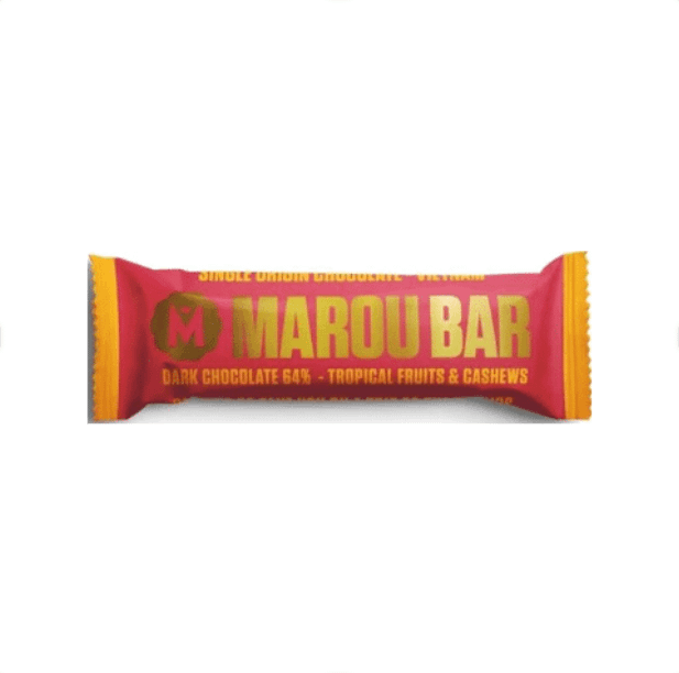 Marou - Tropical Fruits & Cashews, Dark Chocolate 64% (Snack Bar)
