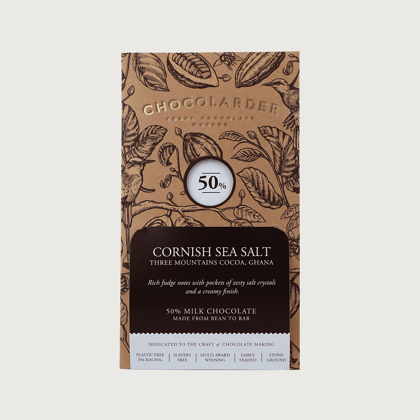 Chocolarder - Three Mountains, Ghana, Milk 50% with Cornish Sea Salt