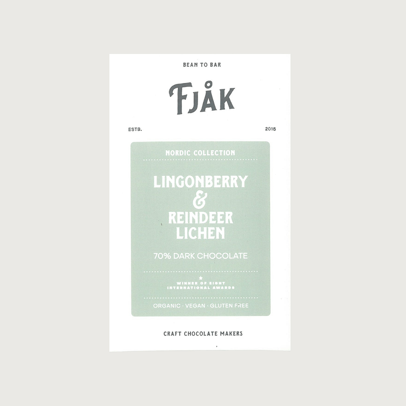 Fjak - Reindeer Moss & Lingonberry 70% Dark
