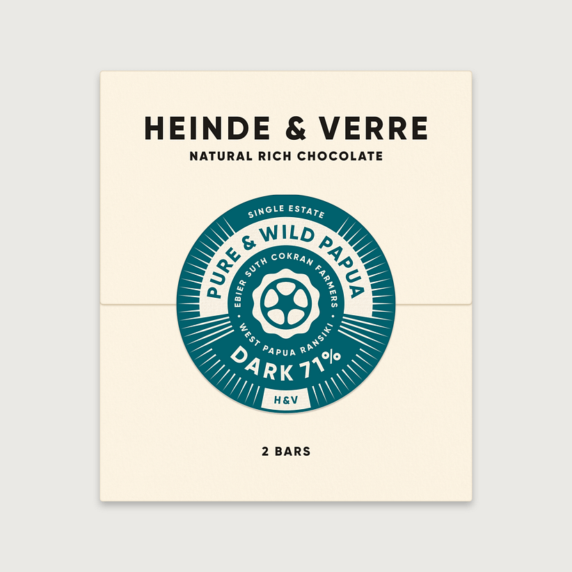 Heinde & Verre - Pure and Wild Papua, 71% Dark Chocolate