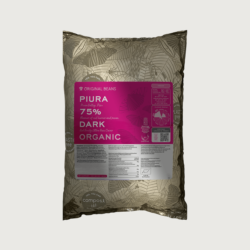 Original Beans - Piura Porcelana, Dark 75% Couverture (2kg)