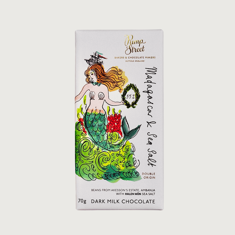 Pump Street Chocolate - Madagascar, Dark Milk 55% with Halen Môn Sea Salt