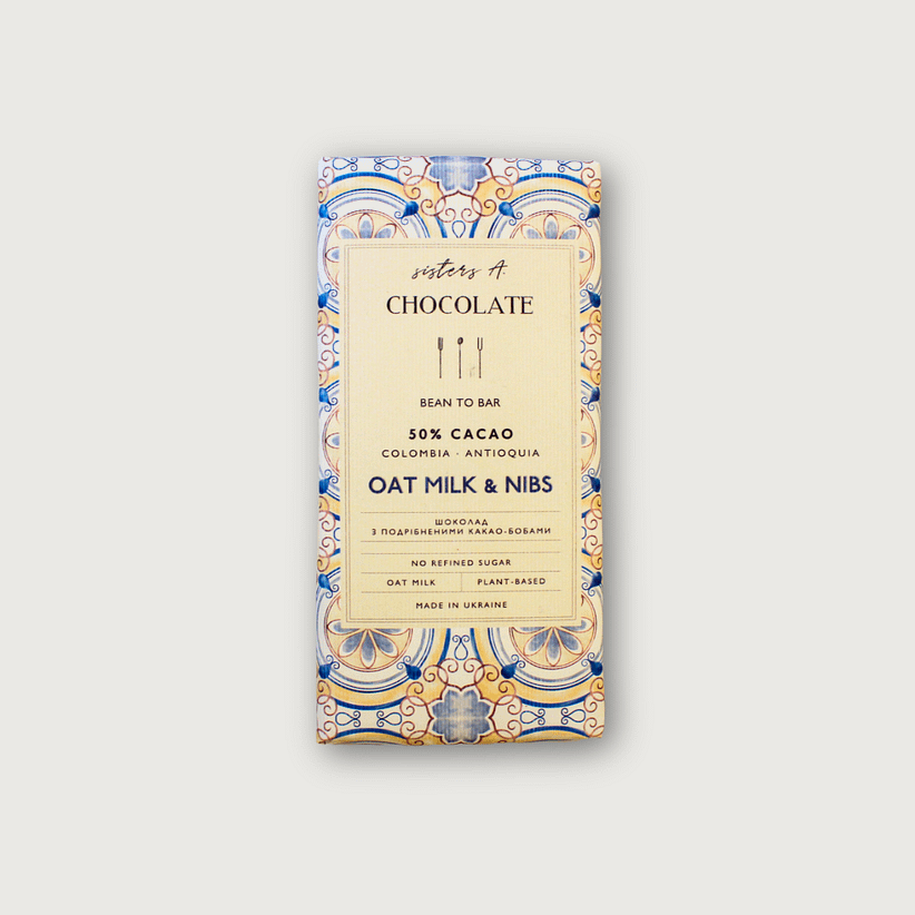 Sisters A. Chocolate - Antioquia, Colombia, Oat M!lk 50% with Nibs
