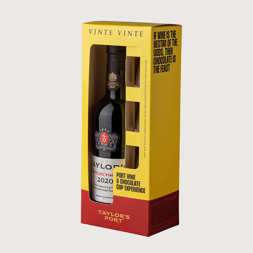 Vinte Vinte - Bottle of Port (37.5cl) and 6 Chocolate Cups