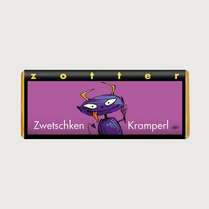 Zotter - 'Plummy Krampus' Plums & Rum, Dark Milk 60%